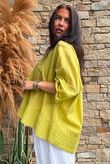 Prairie Pin Tuck Cotton Smock Olive